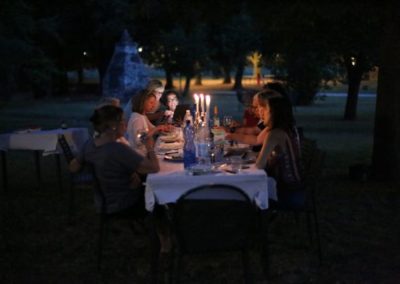 A gourmet dinner during our painting workshop in Tuscany