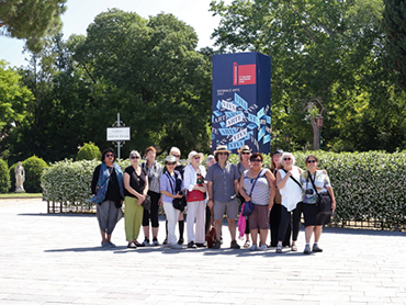 Group at the Venice Biennale during Walk the Arts educational art tour in Italy