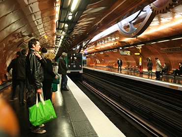 Taking the metro in Paris during Walk the Arts educational tour in France