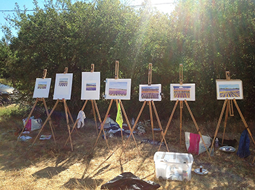 Paintings by several artists of all levels from our art workshop in Ptrovence