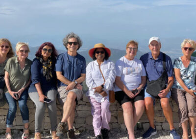 A group of artists in the Alpes de Haute Provence duirng an art workshop in Southern France offered by Walk the Arts