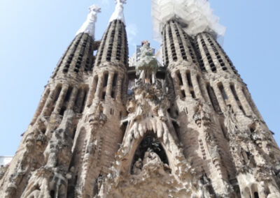 A view of the Sagrada Familia one of the art sites visited during Barcelona Art Tour offered by Walk the Arts