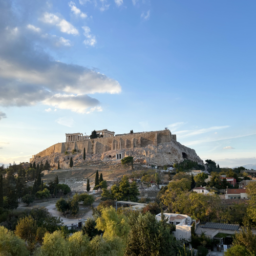 Greece art tour view of the acropolis